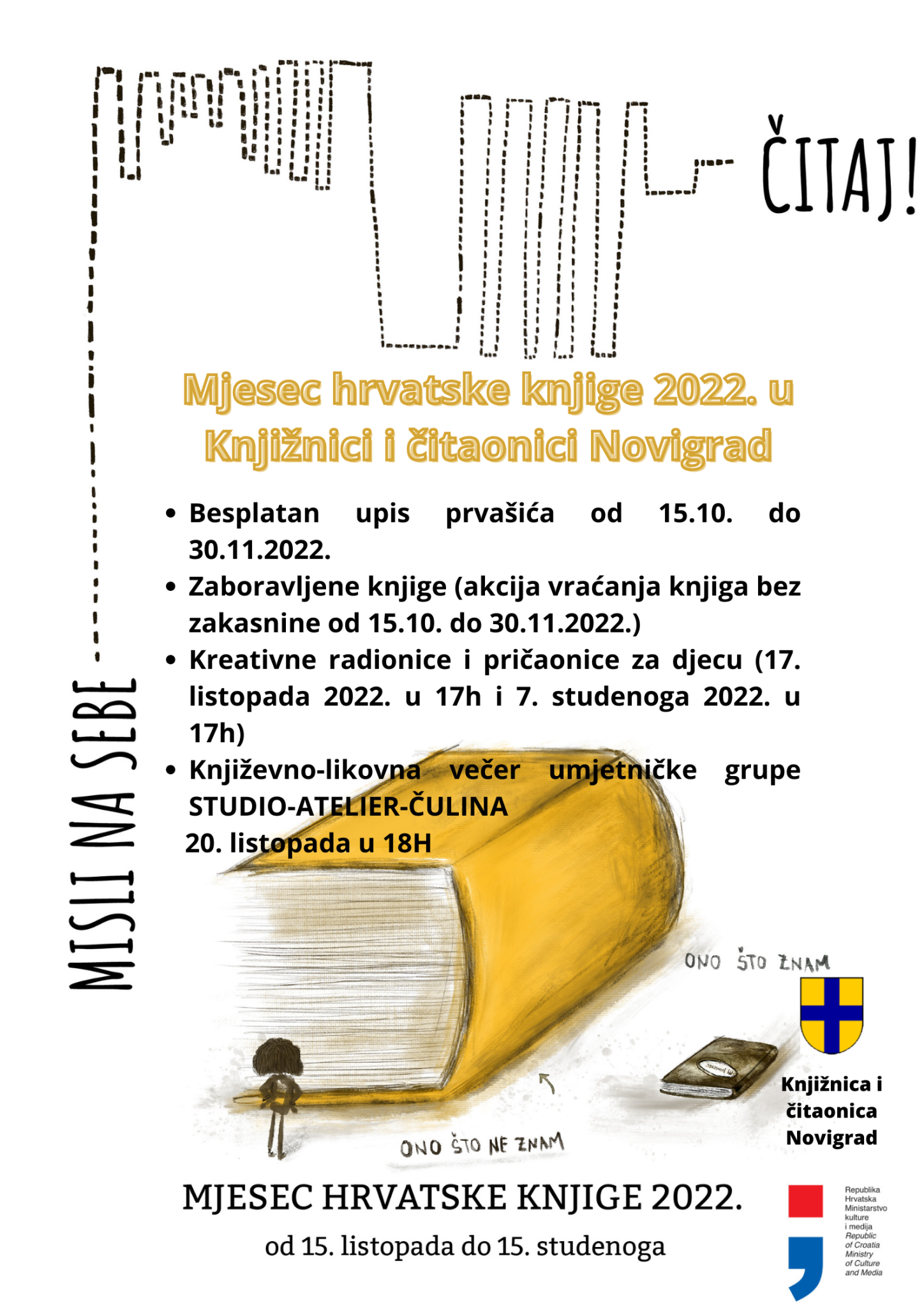 Mjesec hrvatske knjige 2022. u Knjižnici i čitaonici Novigrad